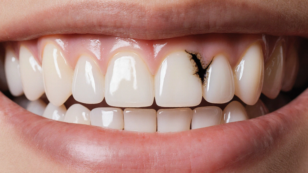 Jak poznat zánět od kazu u předních zubů