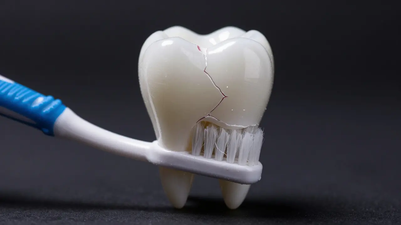 Poškozená sklovina způsobená nadměrným používáním