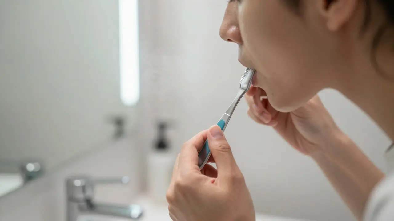 Jak se používá škrabka na jazyk?